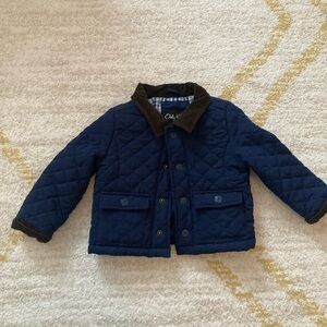 ONLY KIDS Quilted Barn Jacket - Navy and Brown
